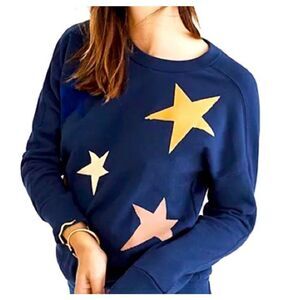 Mile(s) by Madewell Velvet Star Patch Sweatshirt Small 100% Cotton Celestial Tar